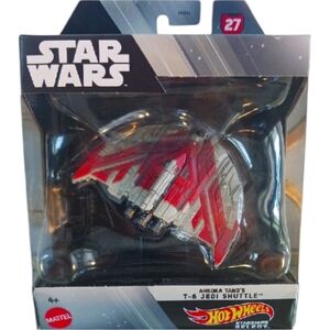 Star Wars × HotWheeLs Ahsoka Tano's T-6 JEDI SHUTTLE, 1:50, Red & Grey.
